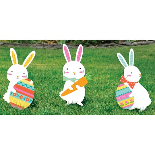 Easter Bunny Yard Signs, 3ct.